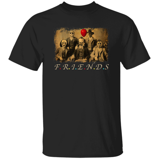 Fr-iends Horror Five Characters Squad Funny Halloween Movie Vintage T-Shirt