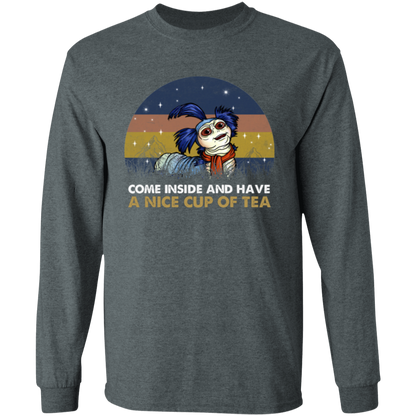 Labyrinth Worm Come Inside And Have A Nice Cup Of Tea Vintage  T-Shirt 5.3 oz. - LONG SLEEVE