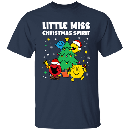 Little Miss Christmas Spirit Teacher Vintage Unisex  T-Shirt - letter