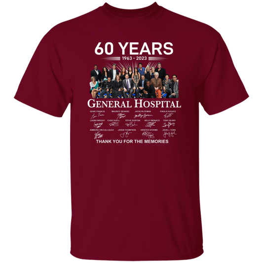 General Hospital 60 Years 1963 2023 Signatures Thank You For The Memories Vintage T-Shirt