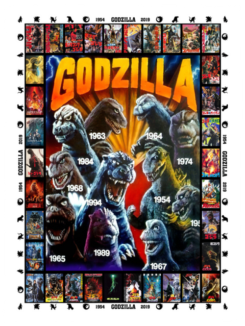 Godzilla All Version Fleece Blanket, Premium Sherpa Blanket, Monster Blanket, Godzilla Vs Kong Blanket, Godzilla Movie Blanket	VPS Cozy Plush Fleece Blanket - 30x40