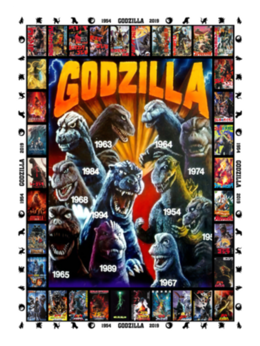 Godzilla All Version Fleece Blanket, Premium Sherpa Blanket, Monster Blanket, Godzilla Vs Kong Blanket, Godzilla Movie Blanket	VPS Cozy Plush Fleece Blanket - 30x40
