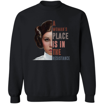 Princess Leia A Woman’s Place Is In The Resistance Vintage  Crewneck Pullover Sweatshirt