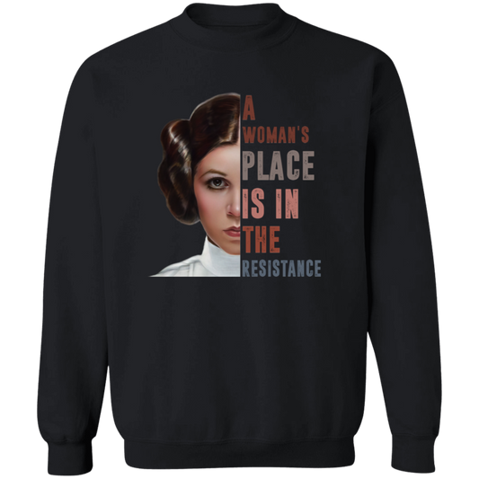 Princess Leia A Woman’s Place Is In The Resistance Vintage  Crewneck Pullover Sweatshirt