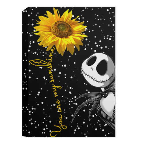 Jack Skellington And Sunflower You Are My Sunshine Framed Canvas, Unframed Poster, Jack Skellington Canvas, Halloween Wall Decor	CANPO15 Deluxe Portrait Canvas 1.5in Frame