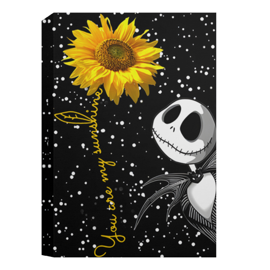 Jack Skellington And Sunflower You Are My Sunshine Framed Canvas, Unframed Poster, Jack Skellington Canvas, Halloween Wall Decor	CANPO15 Deluxe Portrait Canvas 1.5in Frame