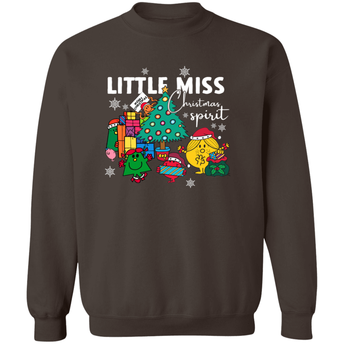 Little Miss Christmas Teacher Vintage G180 Crewneck Pullover Sweatshirt - letter