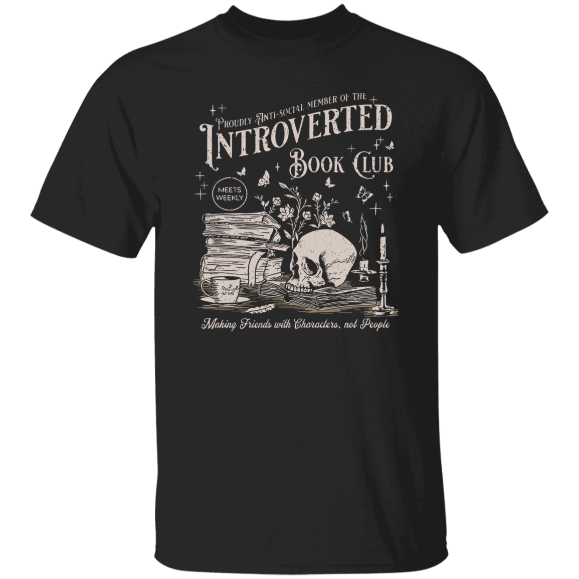 Introverted Book Club Teacher Vintage T-Shirt