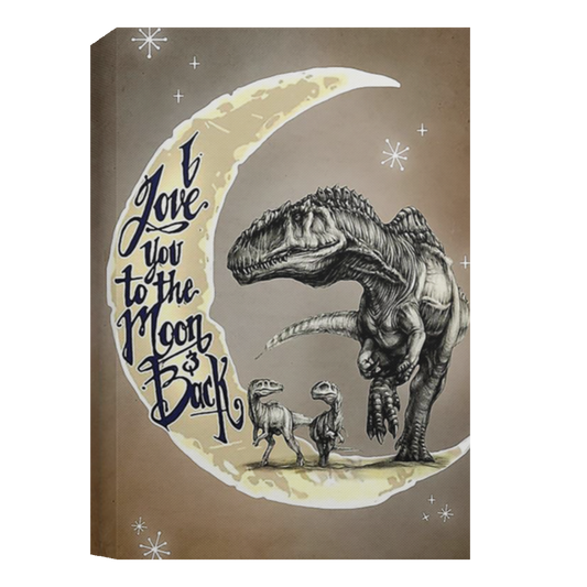 Dinosaur Dad And Son I Love You To The Moon And Back Framed Canvas, Unframed Poster, Father’s Day Gift, Dinosaur Wall Decor	CANPO15 Deluxe Portrait Canvas 1.5in Frame