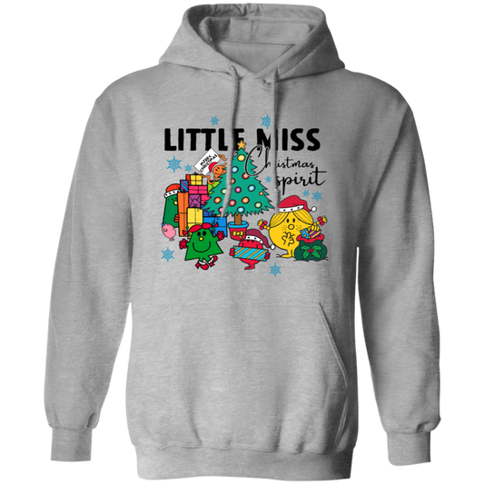 Little Miss Christmas Spirit Funny Christmas Teacher Vintage T-Shirt G185 Gildan Pullover Hoodie