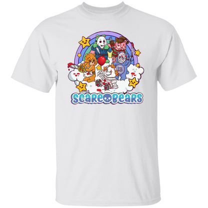 Scary Care Scare Bears Funny Halloween Horror Faces T-Shirt - leleart