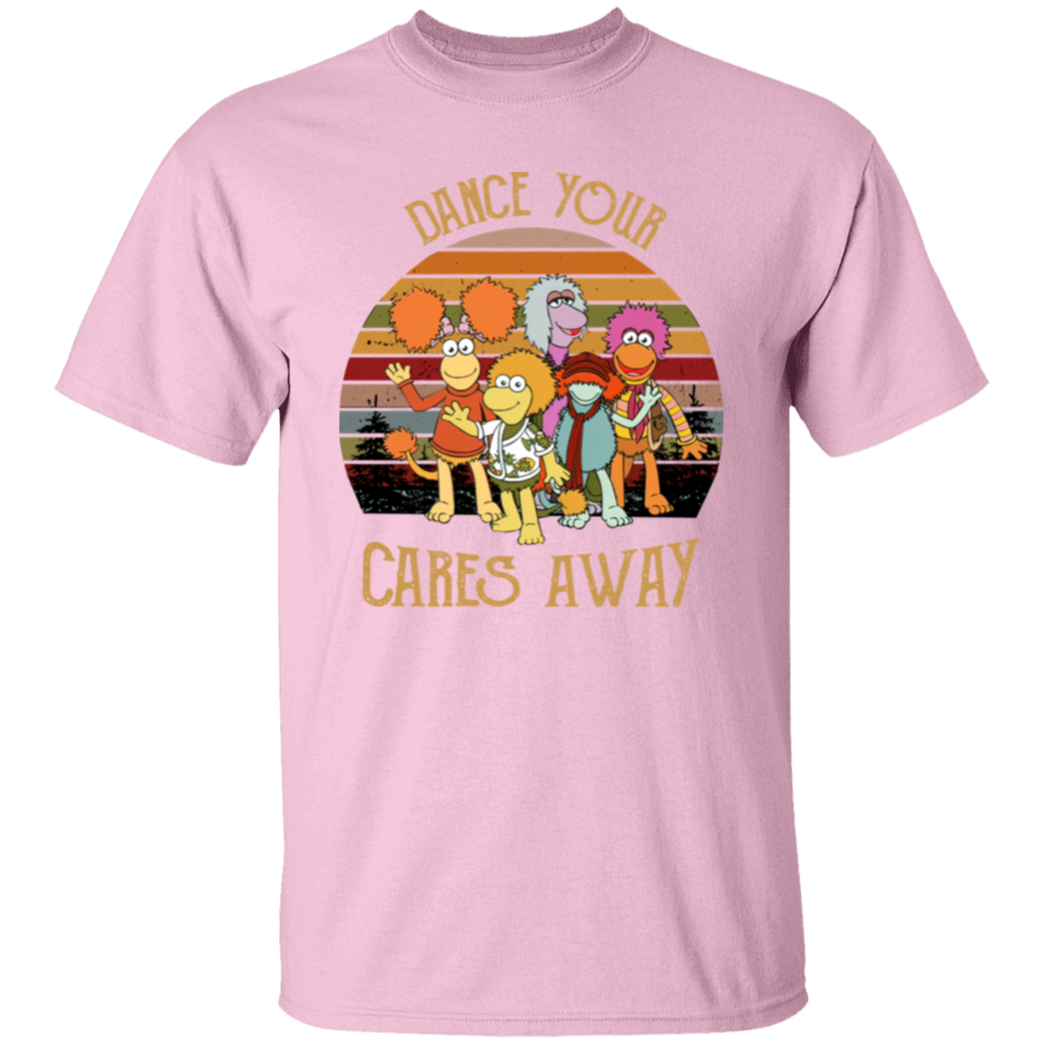 Fraggle Rock Dance Your Cares Away Sunset T-Shirt