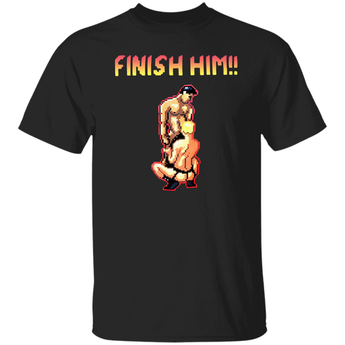 Gaymer Finish Him Vintage T-Shirt, LGBT Shirt, LGBTQ Shirt, Lbgt Pride Shirt, Lgbt Ally Shirt, Gay Shirt, Gay Gymer Shirt, Gay Pixels ShirtG500 5.3 oz. T-Shirt
