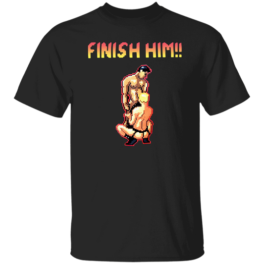 Gaymer Finish Him Vintage T-Shirt, LGBT Shirt, LGBTQ Shirt, Lbgt Pride Shirt, Lgbt Ally Shirt, Gay Shirt, Gay Gymer Shirt, Gay Pixels ShirtG500 5.3 oz. T-Shirt