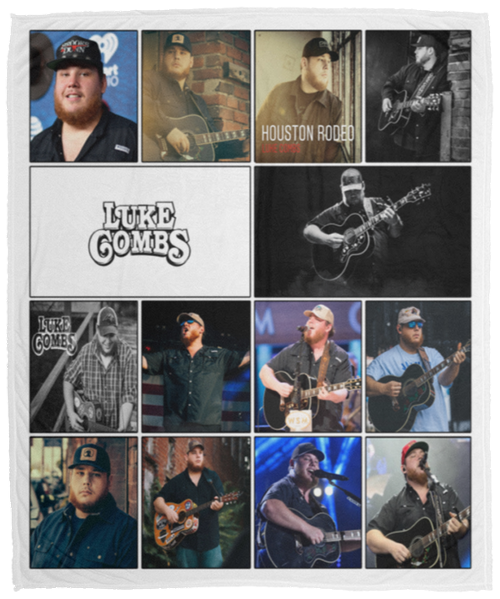 Luke Combs Albums Fleece Blanket, Premium Sherpa Blanket, Luke Combs Blanket, Country Music Lover Blanket, Singer Blanket	VPM Cozy Plush Fleece Blanket - 50x60