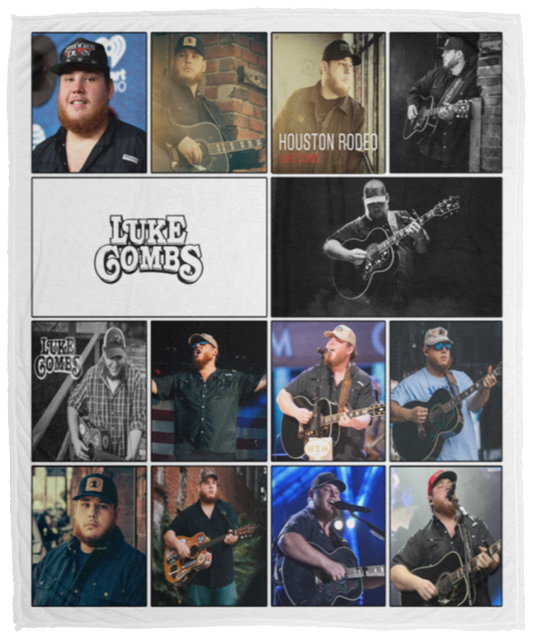 Luke Combs Albums Fleece Blanket, Premium Sherpa Blanket, Luke Combs Blanket, Country Music Lover Blanket, Singer Blanket	VPM Cozy Plush Fleece Blanket - 50x60