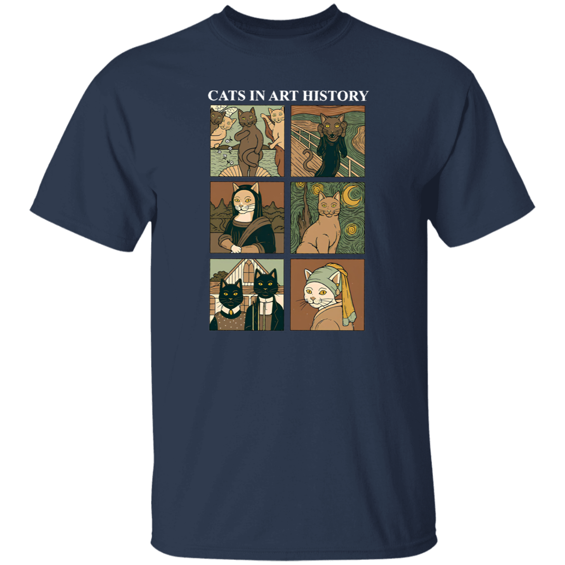 Cat In Art History Teacher Vintage T-Shirt