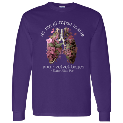 Edgar Allan Poe Let Me Glimpse Inside Your Velvet Bones Funny Halloween Teacher Vintage T-Shirt