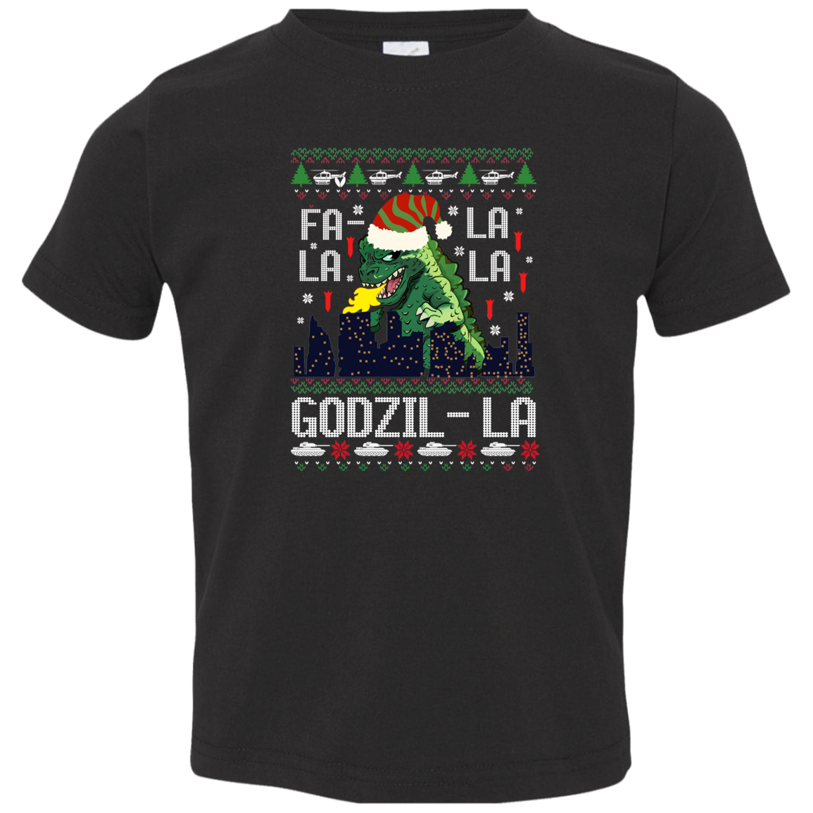 Fa La La La Godzilla Christmas Vintage  Toddler Jersey T-Shirt