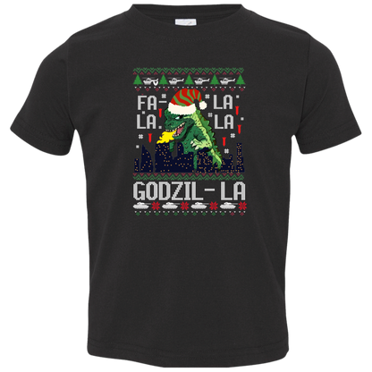 Fa La La La Godzilla Christmas Vintage  Toddler Jersey T-Shirt