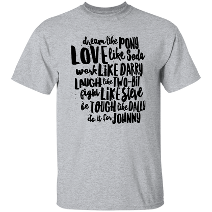 The Outsiders Character Names Funny Literature Teacher Vintage T-Shirt