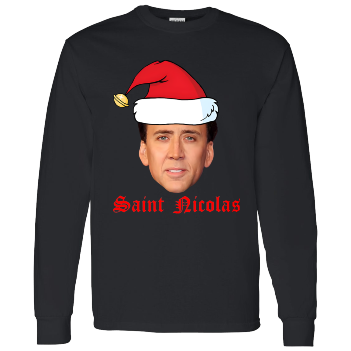Nicolas Cage Stage Name Actor Filmmaker Coppola Christmas G540 LS T-Shirt 5.3 oz. - jasmine