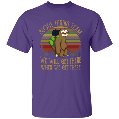 Sloth Hiking Team We Will Get There Funny Vintage Unisex  T-Shirt - lucy - 93821528
