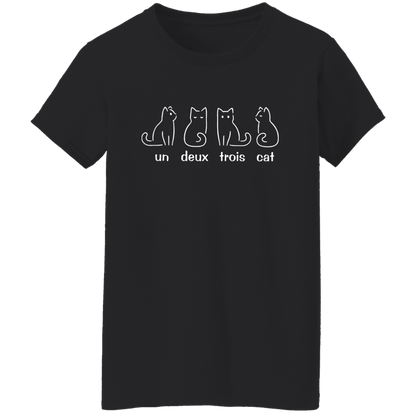 Un Deux Trois Cat French Teacher Vintage T-Shirt - WOMAN