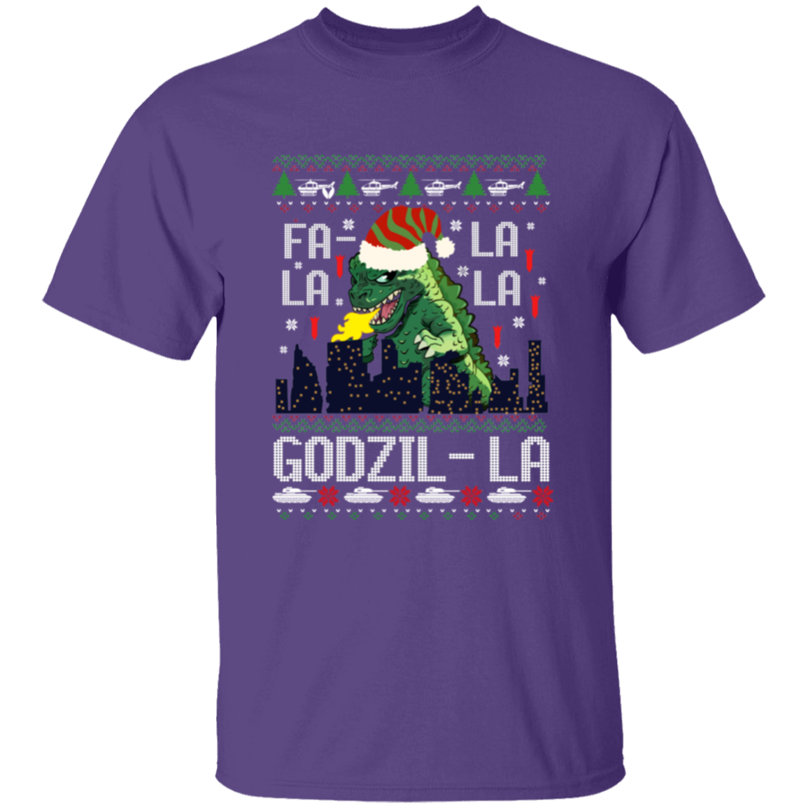 Fa La La La Godzilla Christmas Vintage T-Shirt - YOUTH