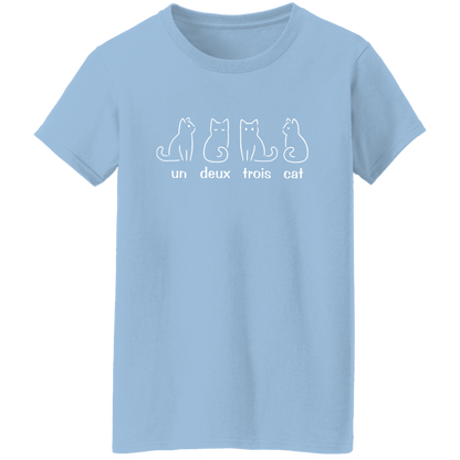 Un Deux Trois Cat French Teacher Vintage T-Shirt - WOMAN