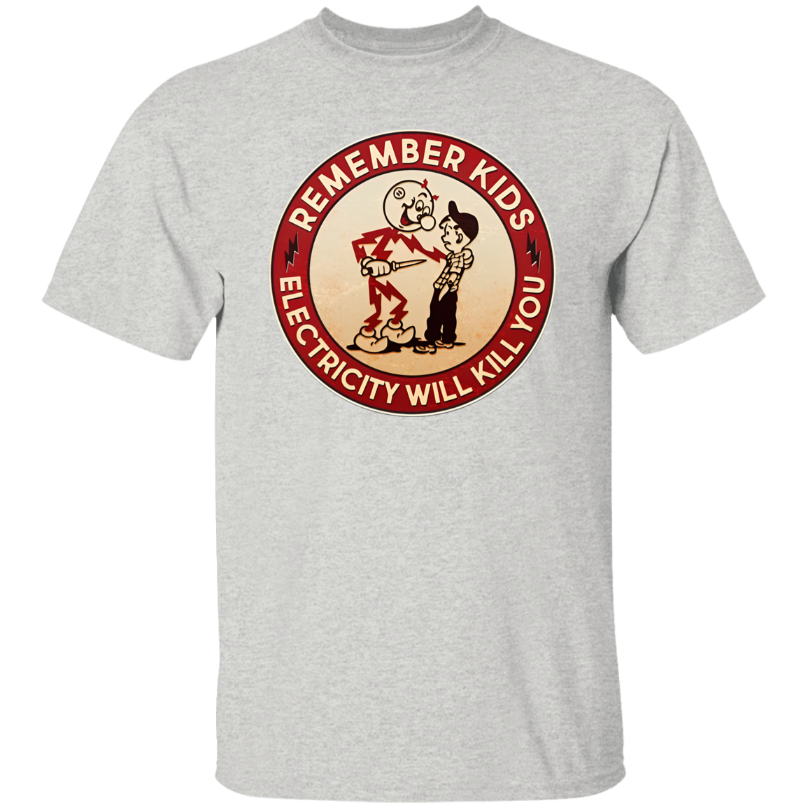 Funny Retro Vintage Electricity Will Kill You Emblem Vintage T-Shirt