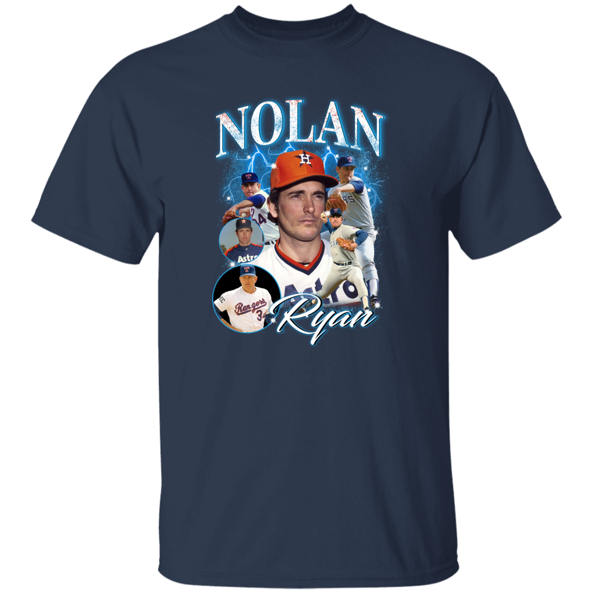 G500 5.3 oz. T-Shirt Nolan Ryan Collage 90's Vintage T-Shirt