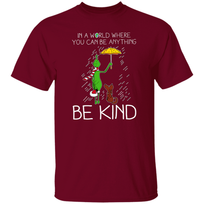 In A World Where You Can Be Anything Be Kind Teacher T-Shirt - lapicta