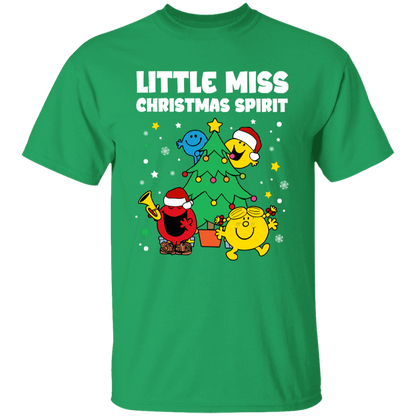 Little Miss Christmas Spirit Teacher Vintage Unisex  T-Shirt - letter