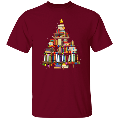 Book Christmas Tree Teacher  T-Shirt - lapicta