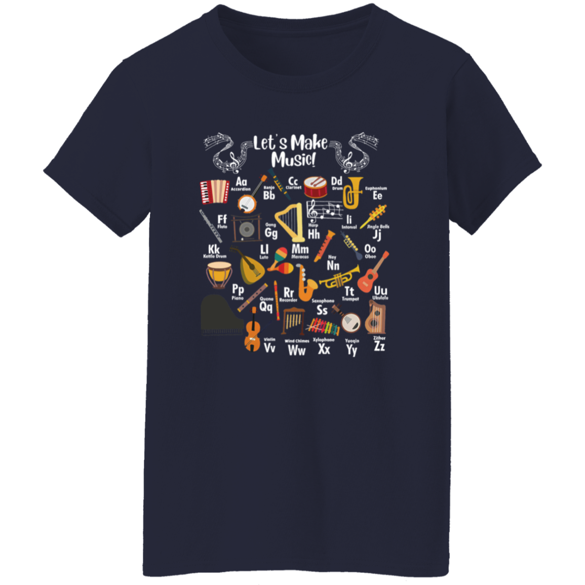 000 - FINAL - Let's Make Music Teacher Vintage T-Shirt - WOMAN