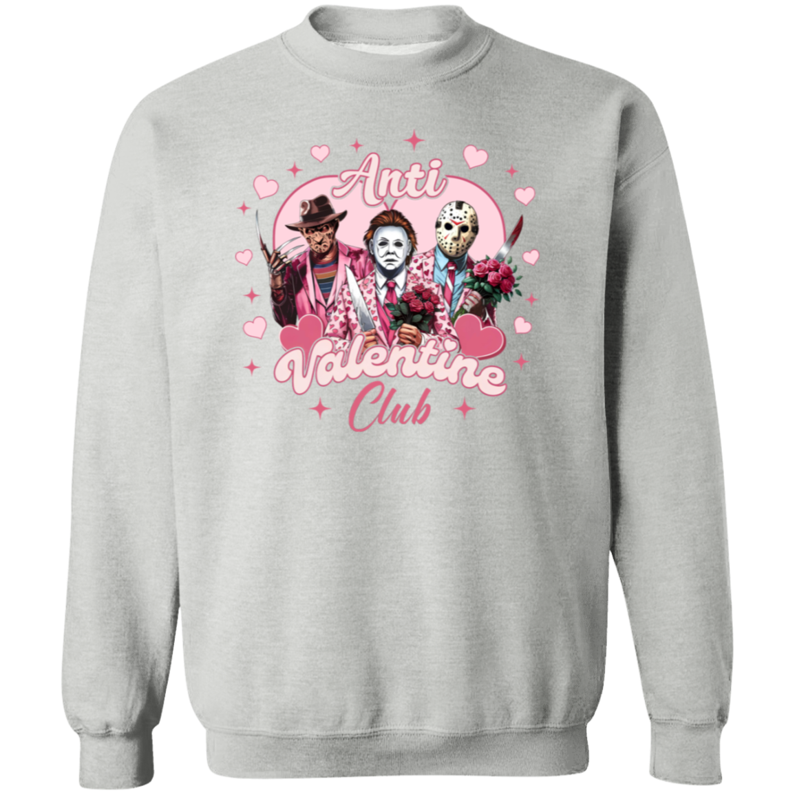 Anti Valentine Club Horror Friends Crewneck Pullover Sweatshirt - ID30122424