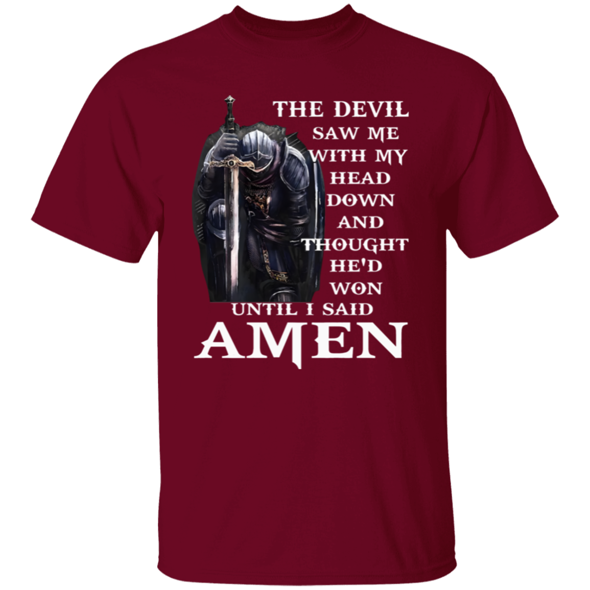 The Devil Saw Me With My Head Down And Thought He'd Won Until I Said Amen Unisex  T-Shirt - jasmine