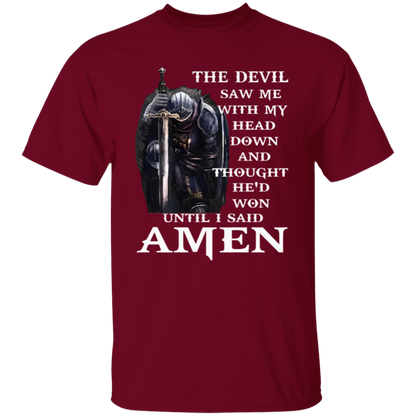 The Devil Saw Me With My Head Down And Thought He'd Won Until I Said Amen Unisex  T-Shirt - jasmine