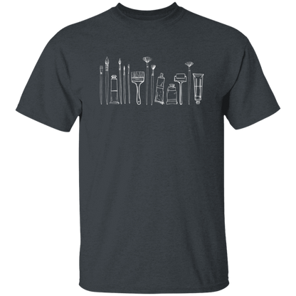 Paint Brushes Sketch Art Teacher Vintage T-Shirt