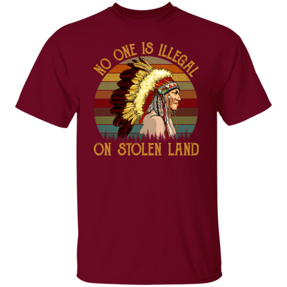 No One Is Illegal On Stolen Land Vintage T-Shirt - leleart