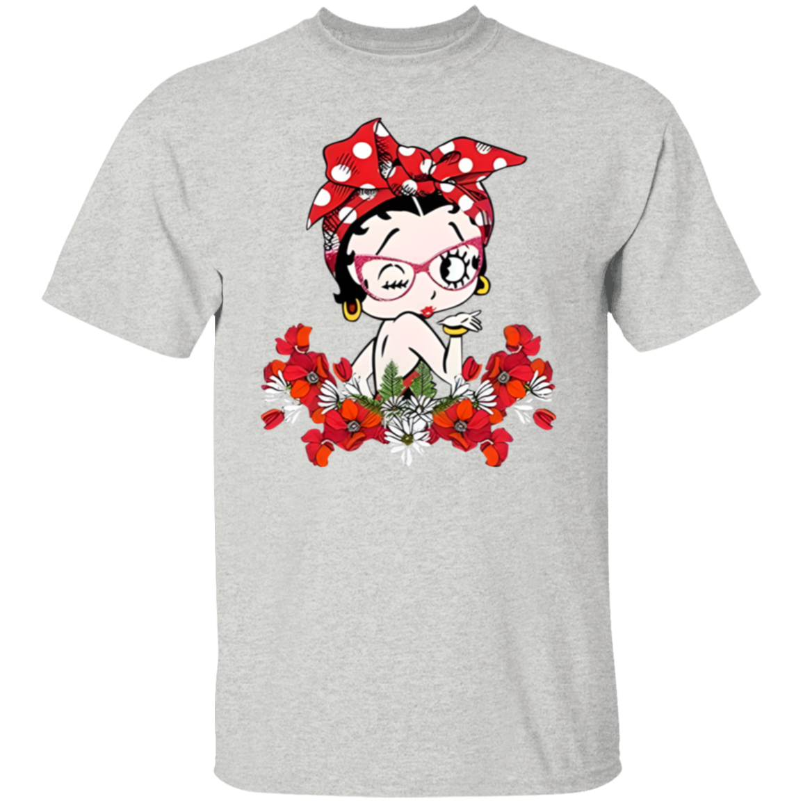 Betty Boop Flower  T-Shirt - leleart