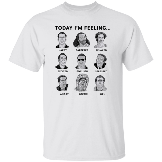 Nicolas Cage Today I'm Feeling Vintage T-Shirt, Nicolas Cage Shirt, Nicolas Cage Lovers Shirt, Actor Shirt, Comedian Shirt, Cage Shirt	G500 5.3 oz. T-Shirt