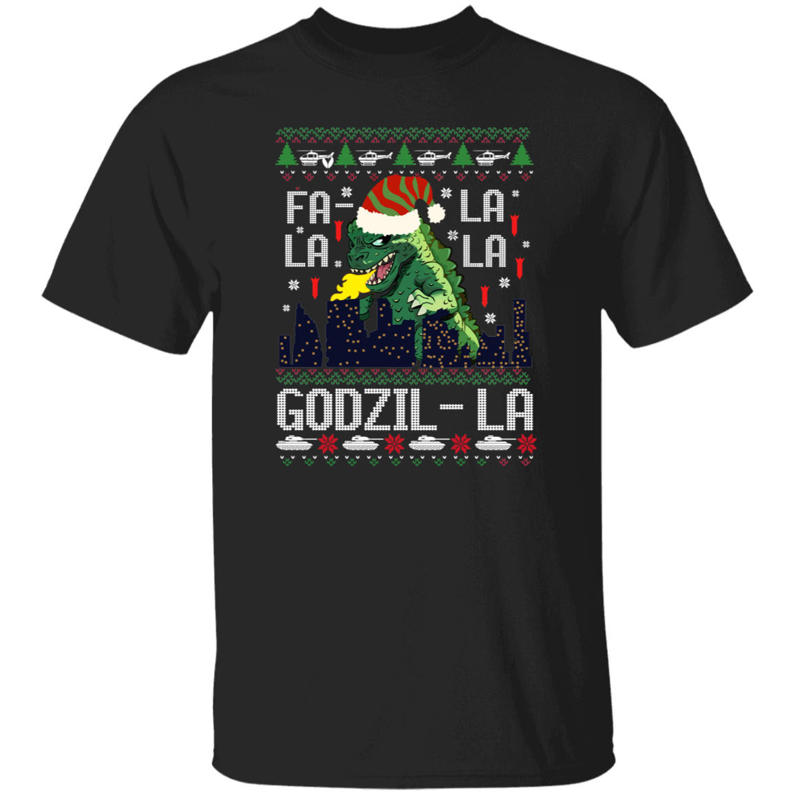Fa La La La Godzilla Christmas Vintage T-Shirt
