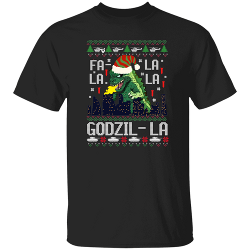 Fa La La La Godzilla Christmas Vintage T-Shirt