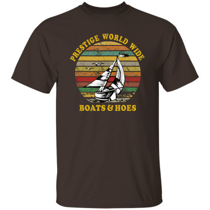 Prestige world wide Boats and Hoes Retro Vintage T-Shirt, Step Brothers Shirt, Boats n Hoes Shirt, Gift Tee For You And Family	G500 5.3 oz. T-Shirt
