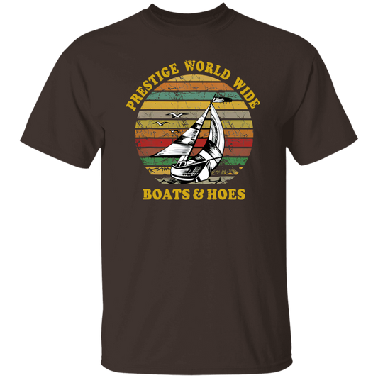 Prestige world wide Boats and Hoes Retro Vintage T-Shirt, Step Brothers Shirt, Boats n Hoes Shirt, Gift Tee For You And Family	G500 5.3 oz. T-Shirt