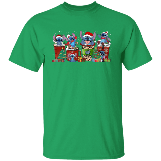 Stitch Drinks Christmas Coffee Design Unisex T-Shirt - maria