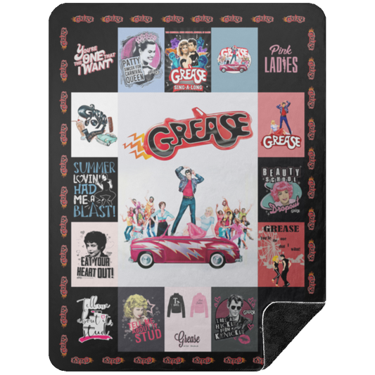 Grease Movie Fleece Blanket, Premium Sherpa Blanket, Grease Quilt, Romantic Movie Quilt, Movie Blanket, Grease Movie Lover GiftBSHL Premium Black Sherpa Blanket 60x80