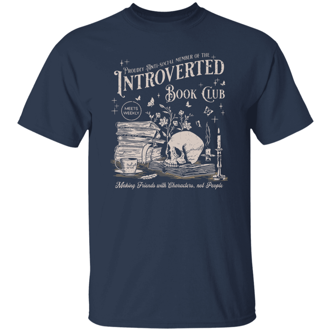 Introverted Book Club Teacher Vintage T-Shirt